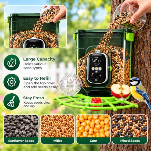 GoldenPluma Smart Bird Feeder with Camera – Solar Powered