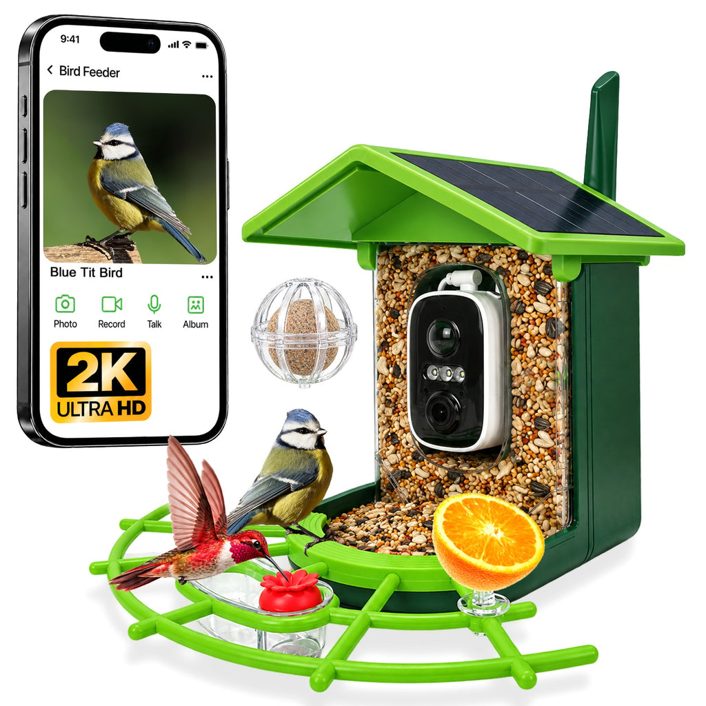 GoldenPluma Smart Bird Feeder with Camera – Solar Powered