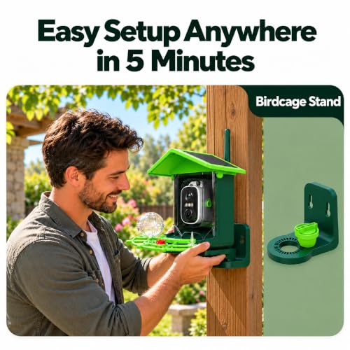 GoldenPluma Smart Bird Feeder with Camera – Solar Powered