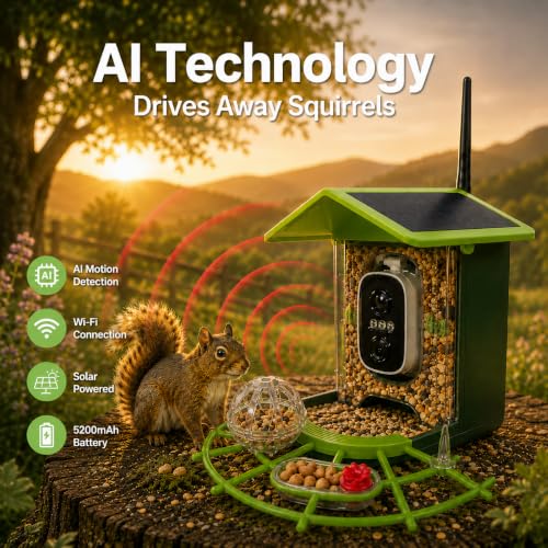 GoldenPluma Smart Bird Feeder with Camera – Solar Powered